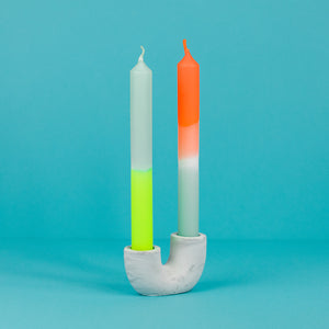 Concrete Duo Candle Holder - Marble