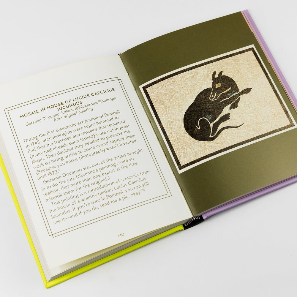 Open book with a mosaic illustration of a mouse on a white background