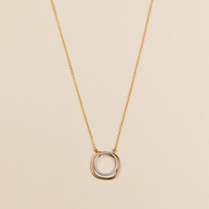 Double Square Necklace - Yellow Gold Chain by Colleen Mauer Designs