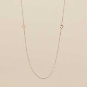 Delicate Chain Necklace - Silver Chain with Yellow Gold Squares by Colleen Mauer Designs