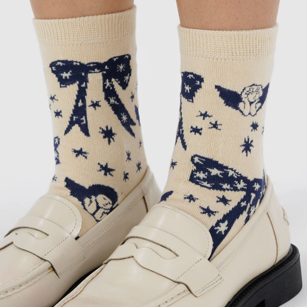 Crew Sock - Cherub Bows