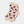 Beige socks with red horse patterns on a light beige background