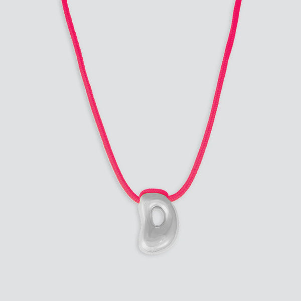 Letter D Necklace - Silver, Rose
