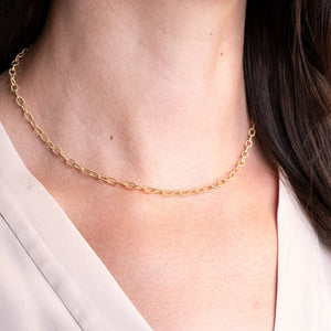 RG Gold Venus Necklace 18" worn