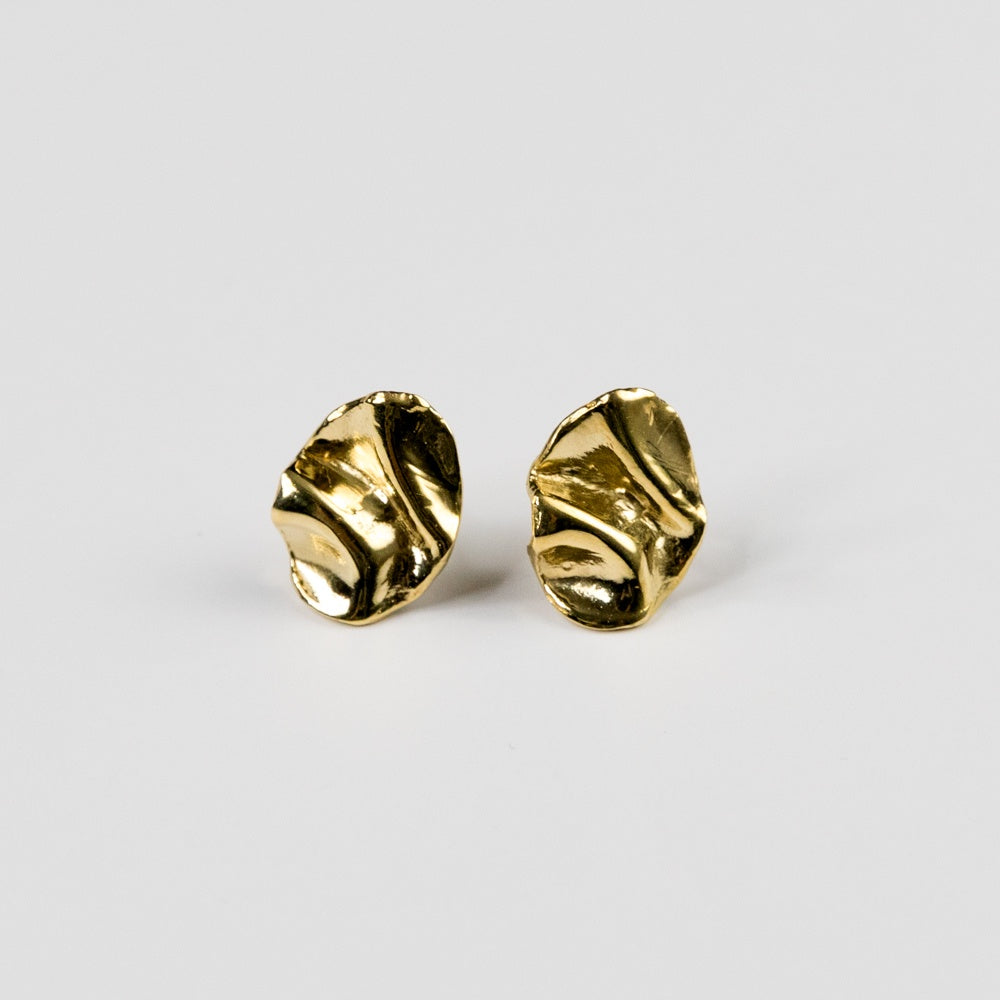 Dea Dia Perdido Folded Gold Stud Earrings
