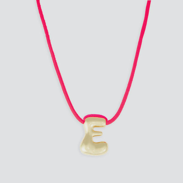 Letter E Necklace - Gold, Rose