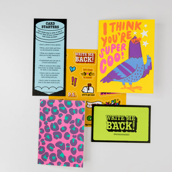 Pigeon + Leopard Letter Writing Write Me Back Pen Pal Kit