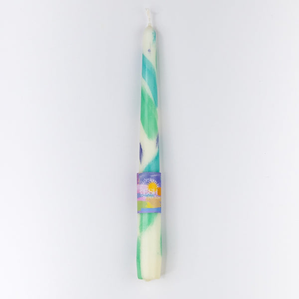 Tie Dye Taper Candle - Aquamarine