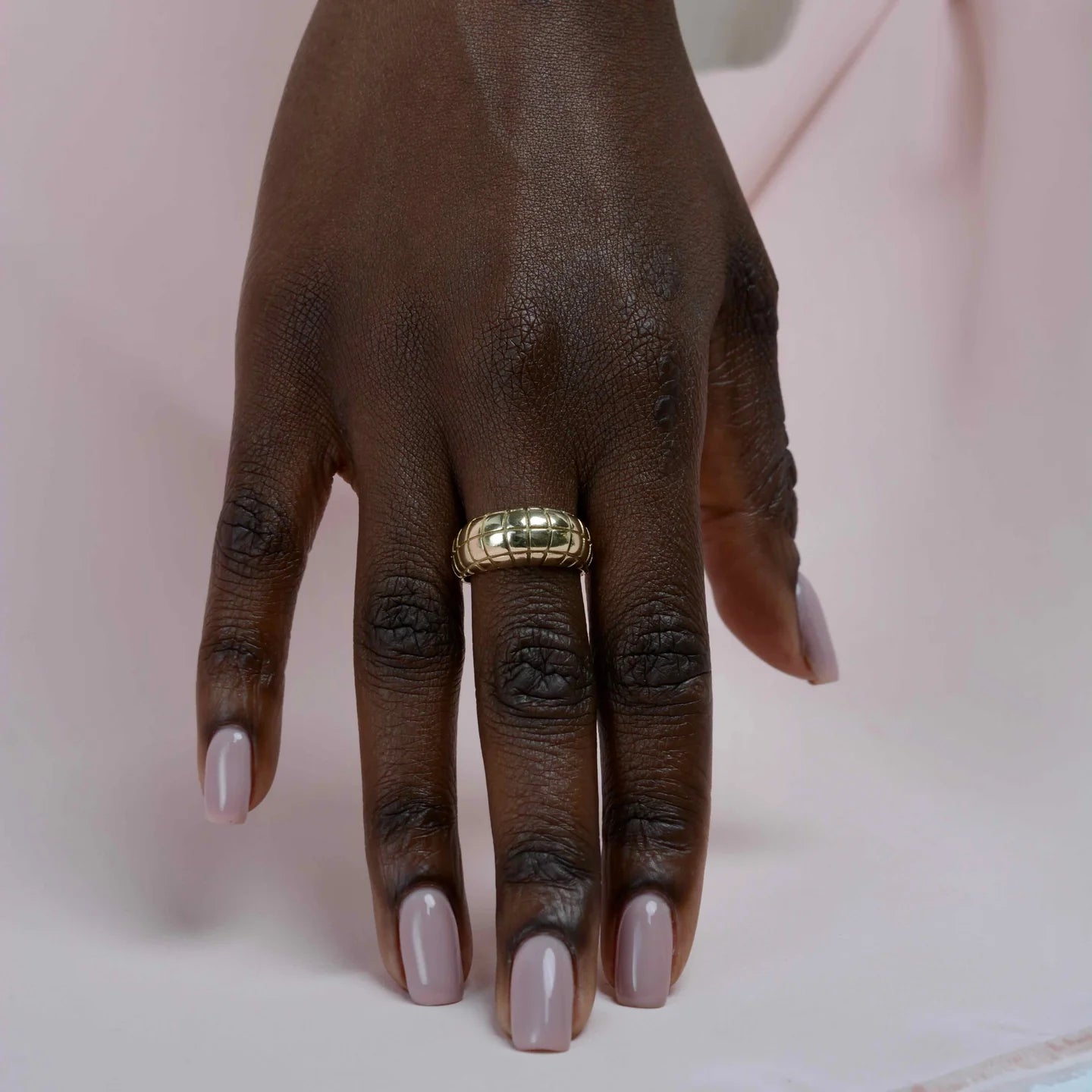 Disco Ball Ring - Yellow Bronze on model