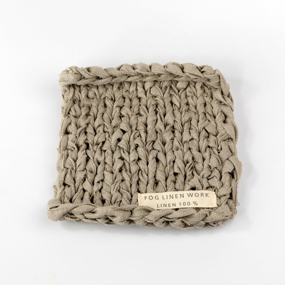 Linen Tape Knitted Mat - Beige