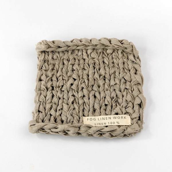 Linen Tape Knitted Mat - Beige