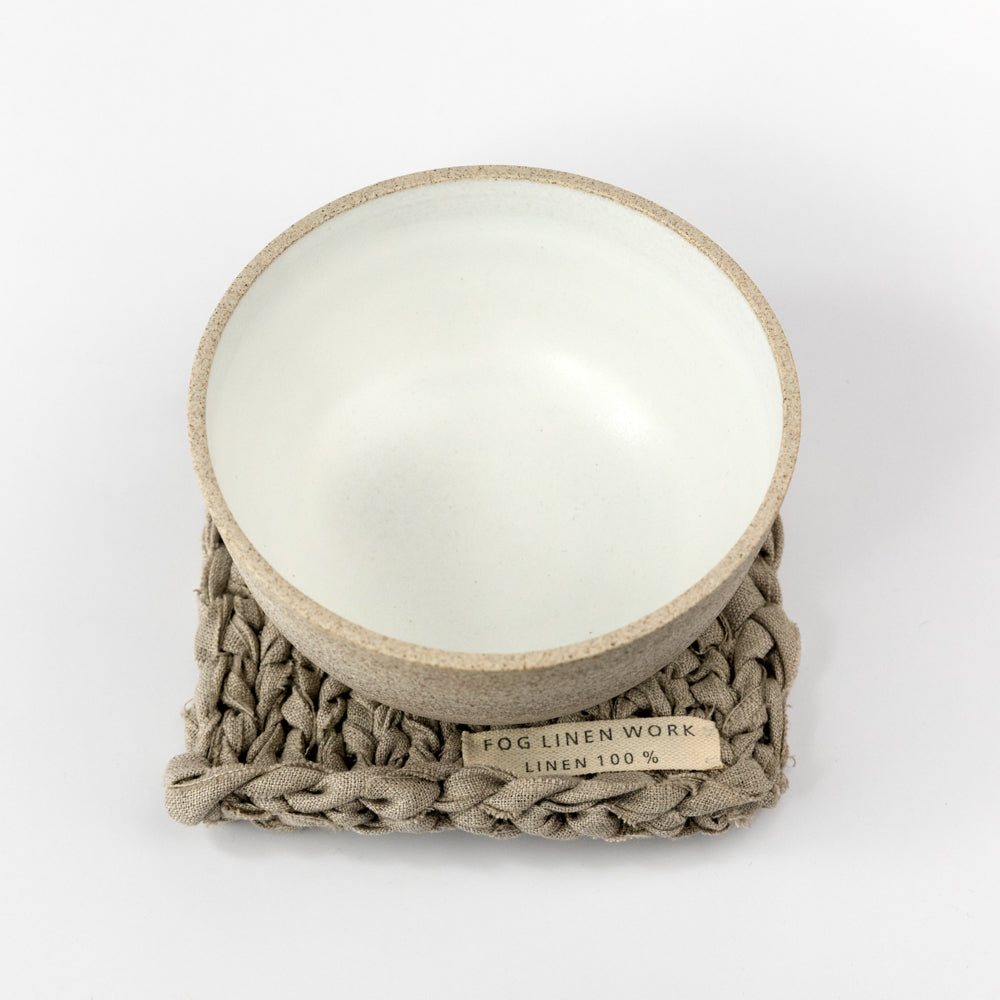 Linen Tape Knitted Mat - Beige
