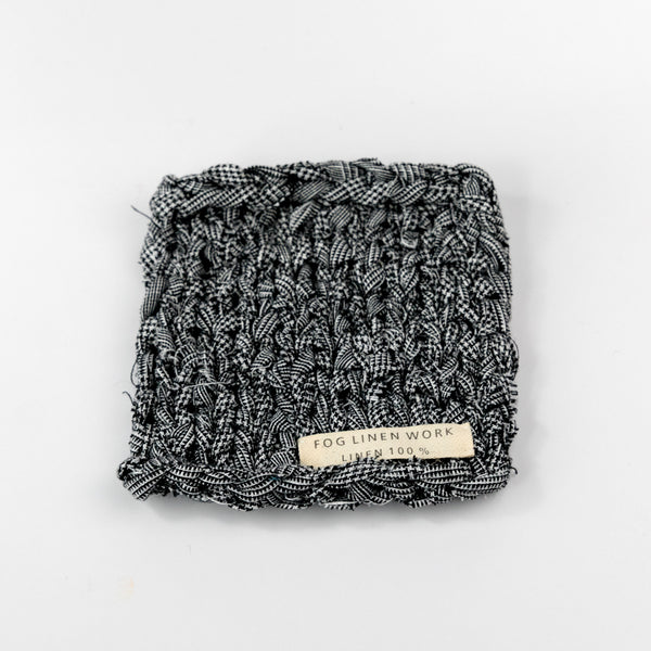 Linen Tape Knitted Mat - Black and White