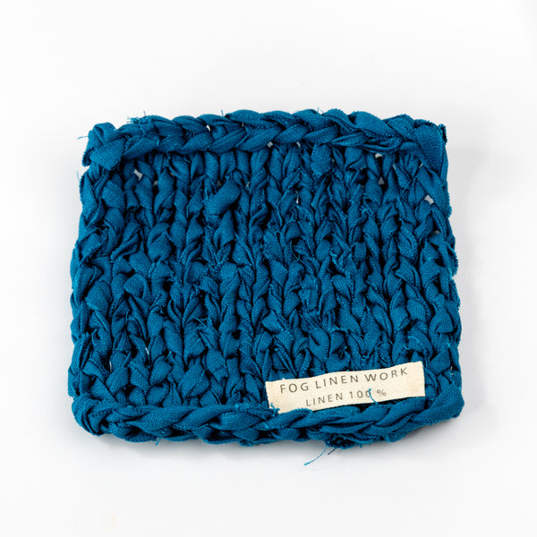 Linen Tape Knitted Mat - Blue