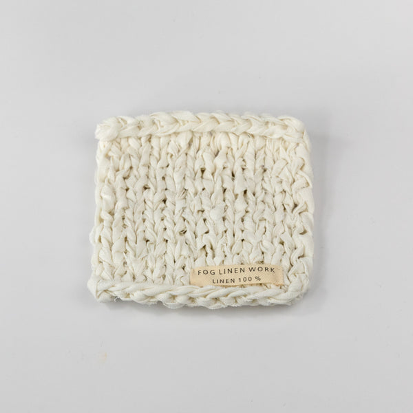 Linen Tape Knitted Mat - White