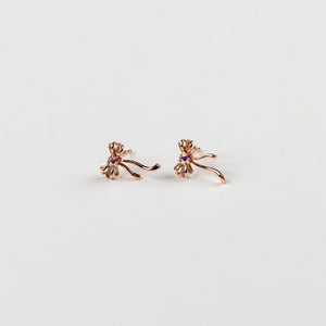 Girls Crew Coquette Bow Earrings in Rose Gold