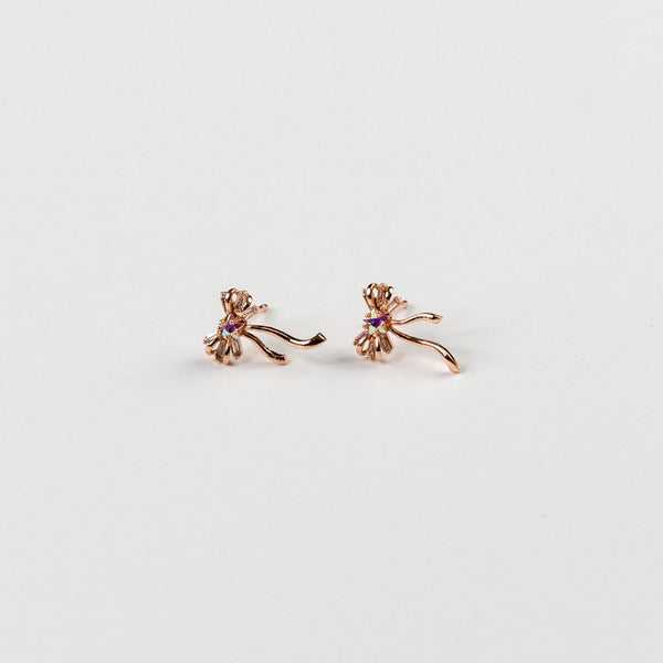 Girls Crew Coquette Bow Earrings in Rose Gold