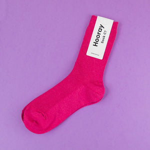 Fuchsia Crew Socks by Hooray Socks