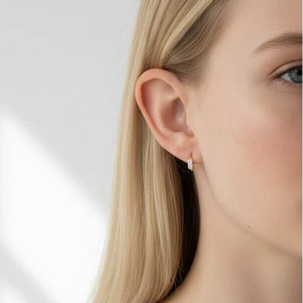 Mini Cz Clicker Earrings