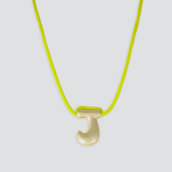Letter J Necklace - Gold, Yellow
