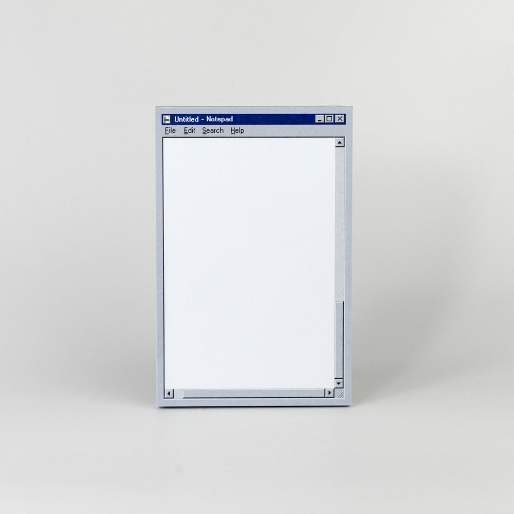 notepad designed to look like a computer screen displaying a text editor on a white background
