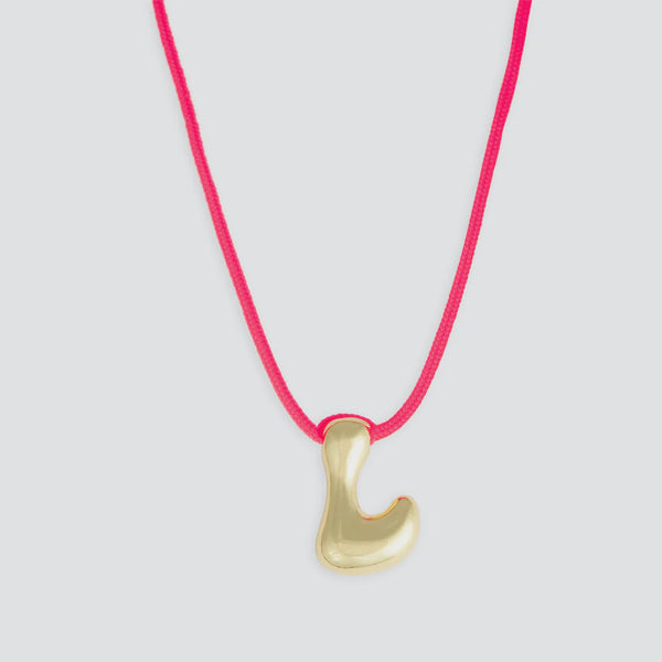 Letter L Necklace - Gold, Rose