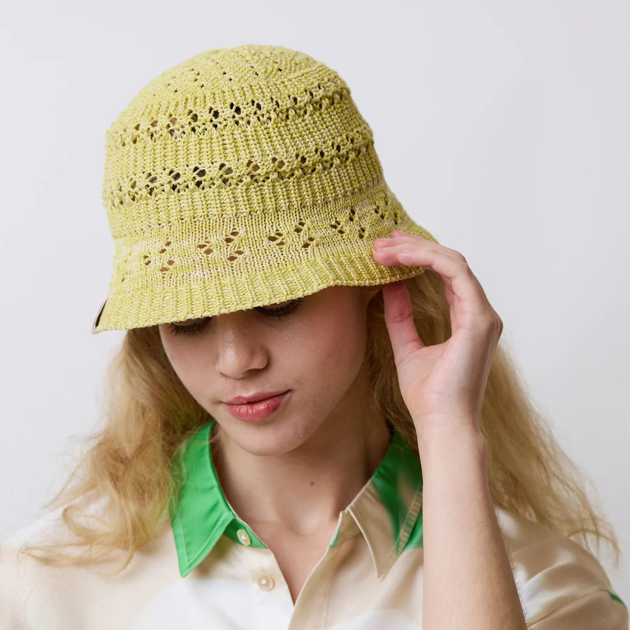 "Cactus" Crochet Bucket Hat - Mustard
