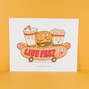 Live Fast Risograph Print by Lucky Horse Press