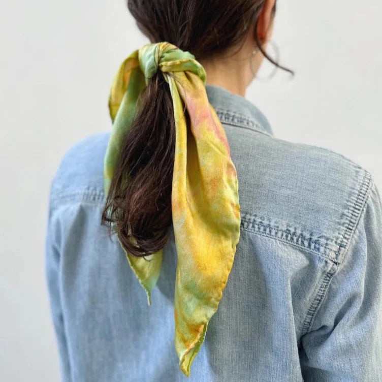 Mira Blackman Silk Scarf - Water Lily