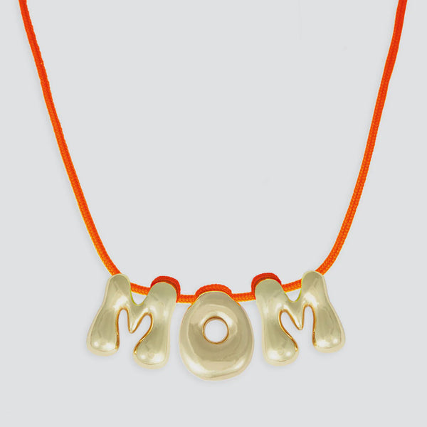 La Mome Bijou Mom Necklace in orange