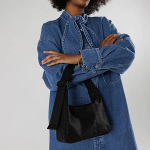 Mini Nylon Shoulder Bag - Black