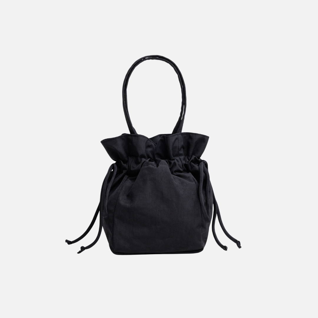 Nylon Drawstring Bag - Black