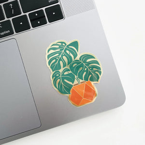 Paper Anchor Monstera Sticker on a laptop