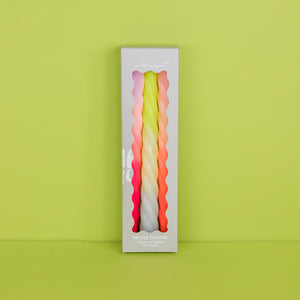 Pink Stories Dip Dye Twisted Candles in Fruit Salad