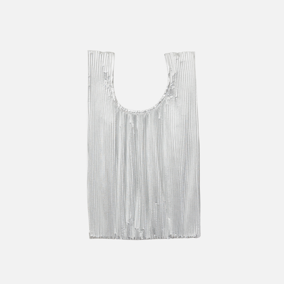 Pleated Baggu - Chrome Metallic