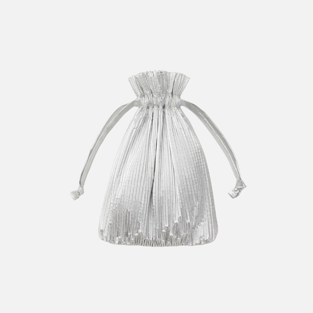 Pleated Baggu - Chrome Metallic