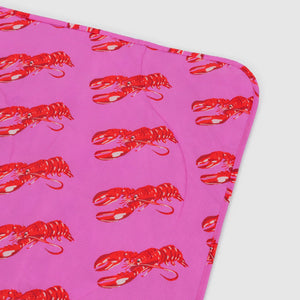 Puffy Picnic Blanket - Pink Lobster