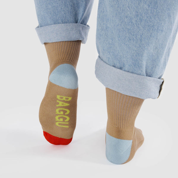 Ribbed Sock - Beige Mix