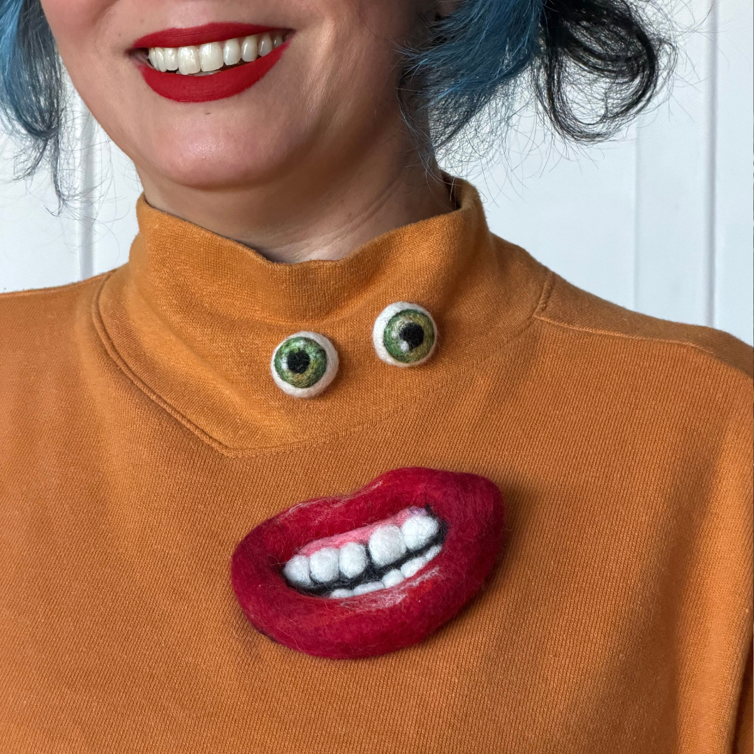 Needle Felting 101: The MOUTH Pin Project