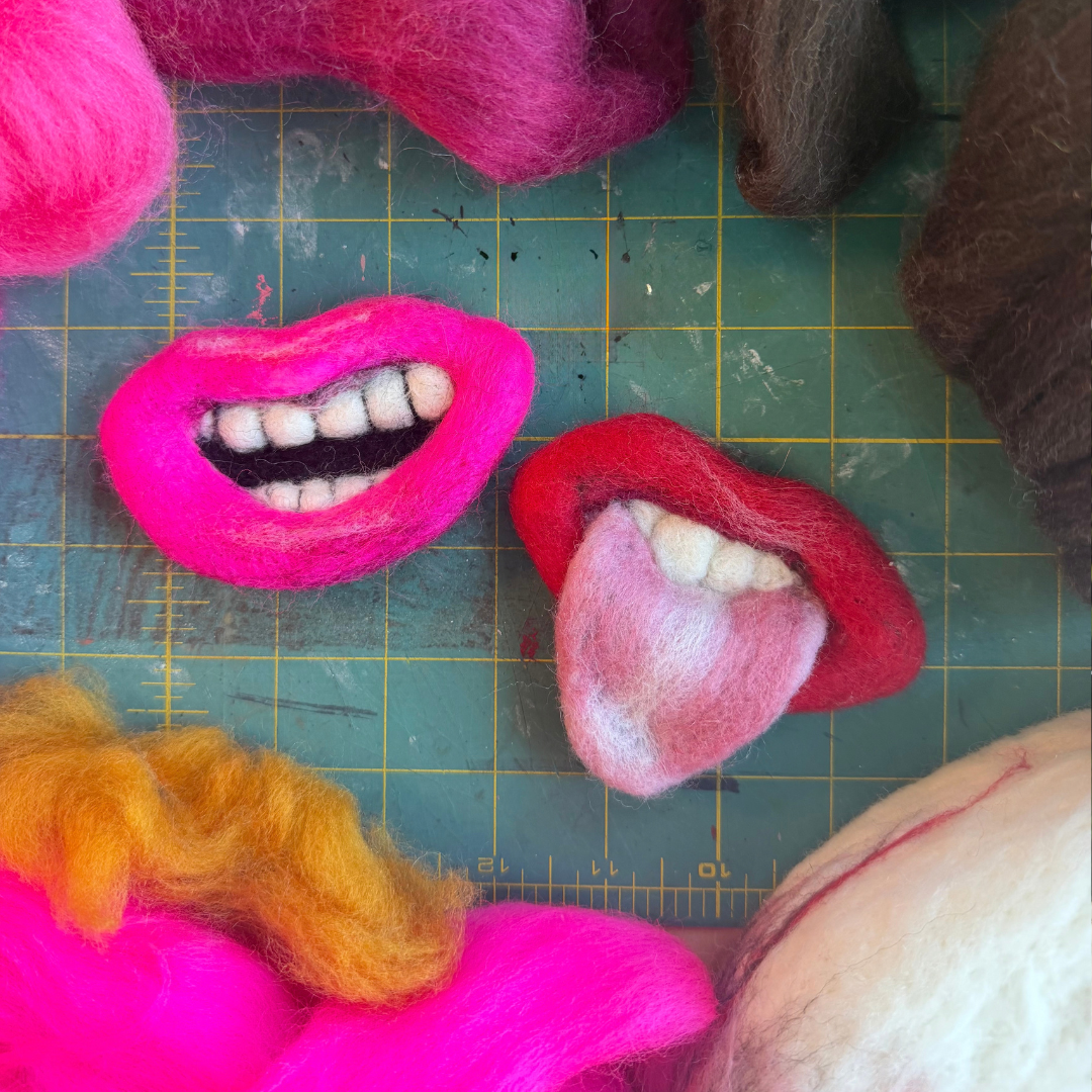 Needle Felting 101: The MOUTH Pin Project