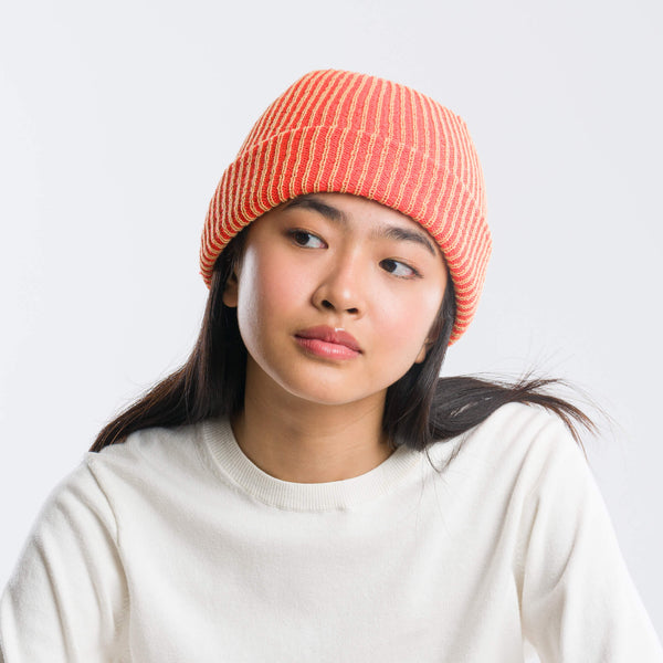 Verloop Simple Rib Knit Beanie in Camel Poppy