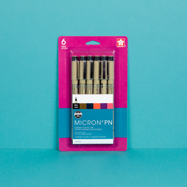 Pigma Micron 6-Piece Assorted Color Pen Set - .45mm by Sakura