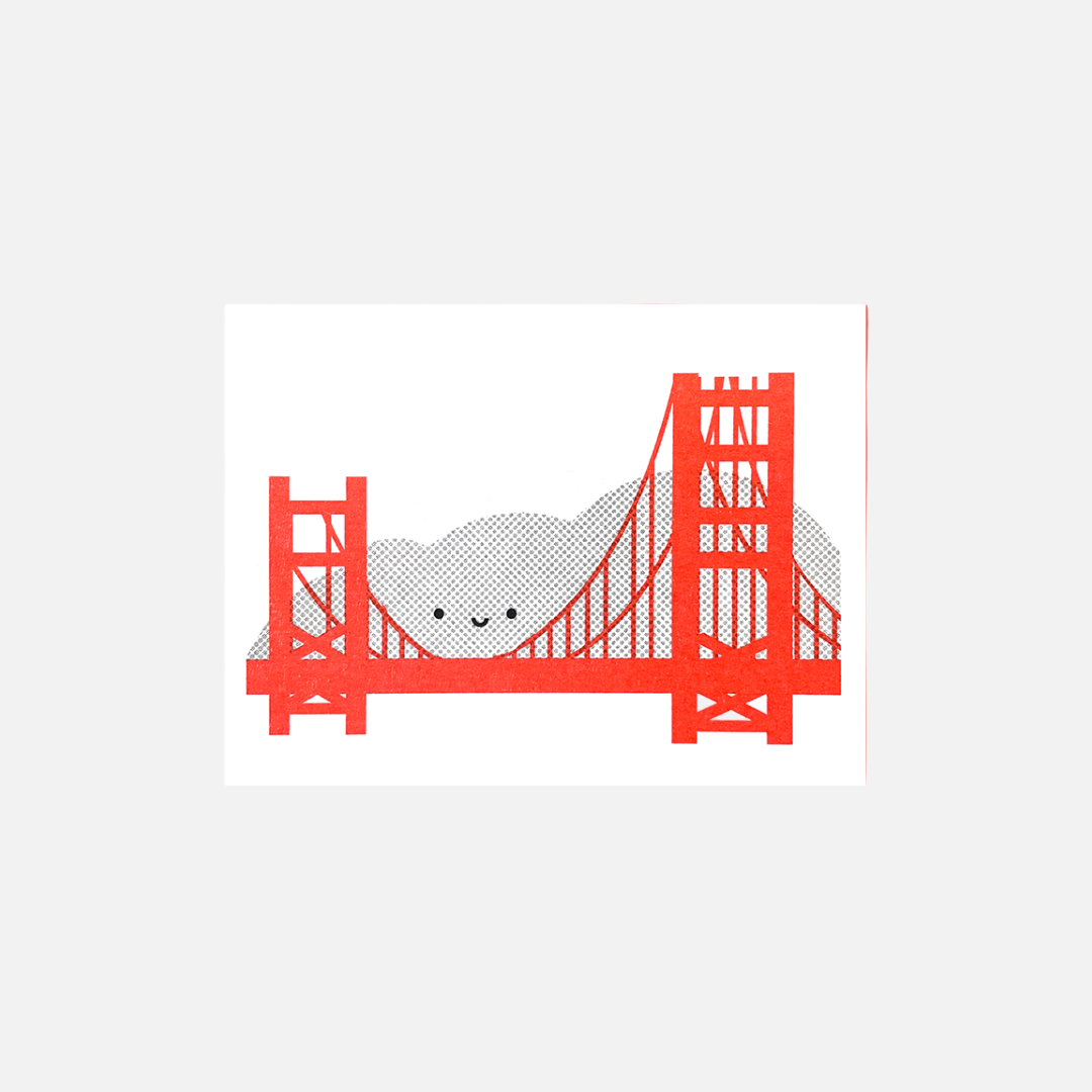Golden Gate Bridge and Karl the Fog Mini Card