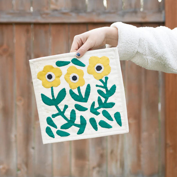 Floral Scene DIY Sewing Kit - Yellow & Green