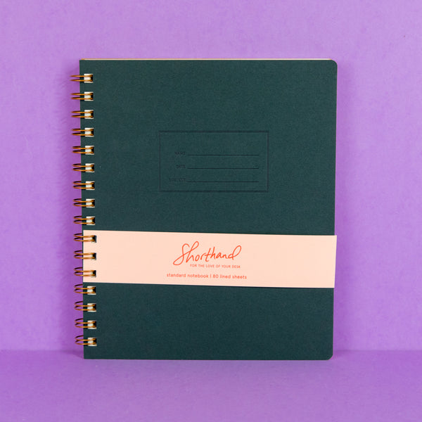 Shorthand Press Standard Notebook - Spruce, Lined.