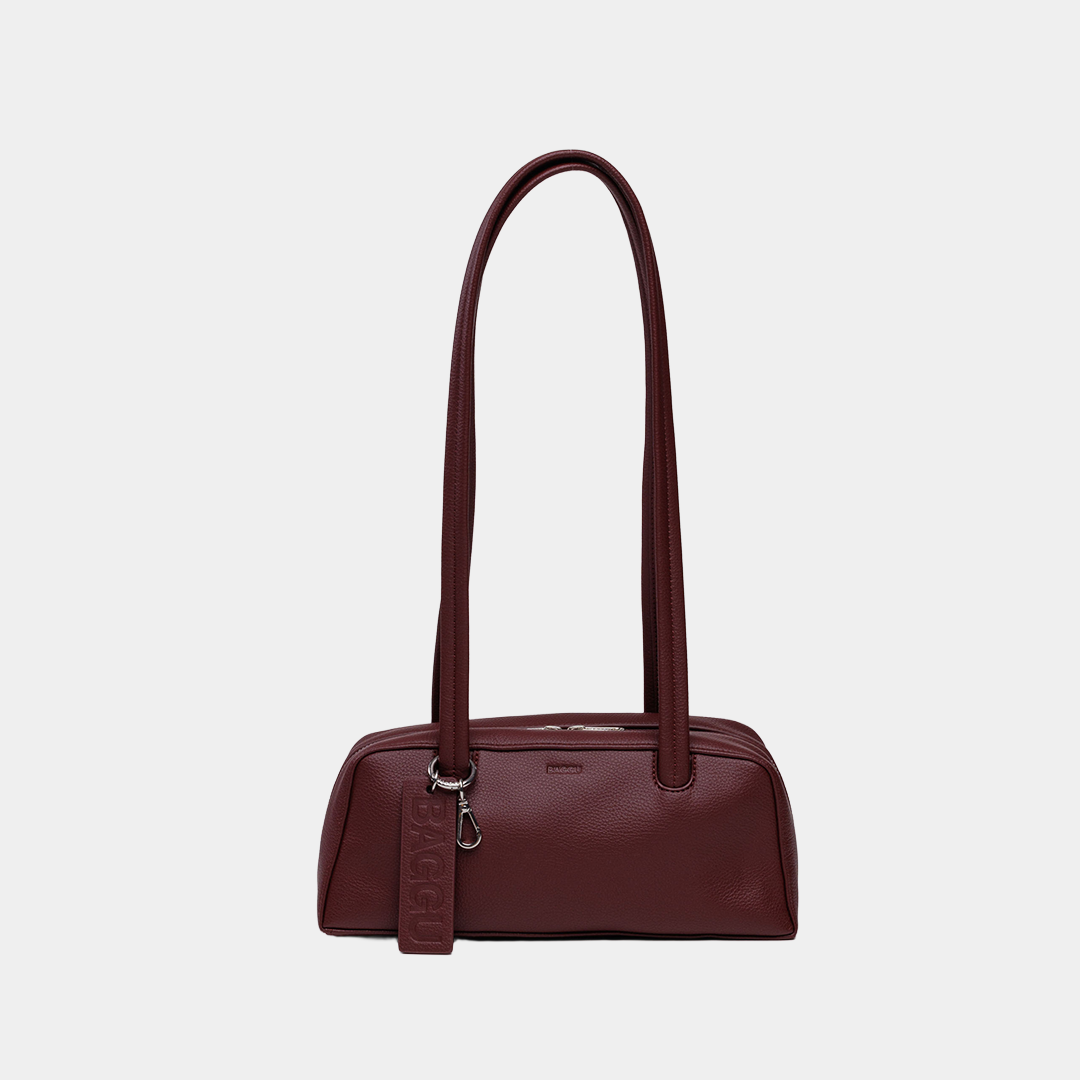 Small Recycled Leather Bowler Bag - Mahogany