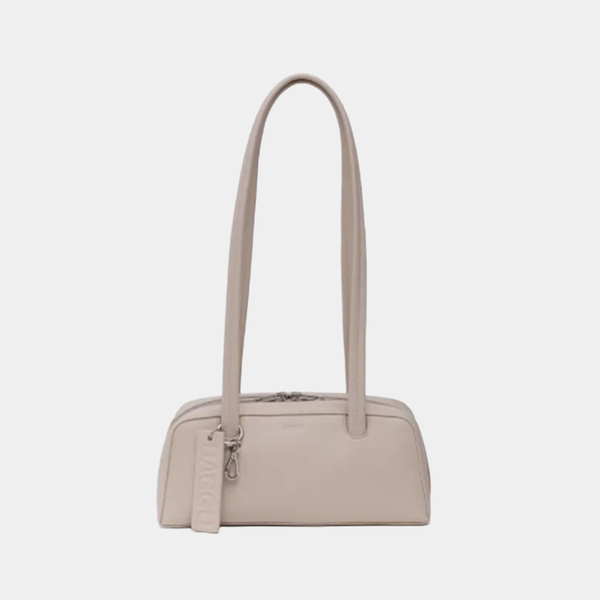 Small Recycled Leather Bowler Bag - Stone