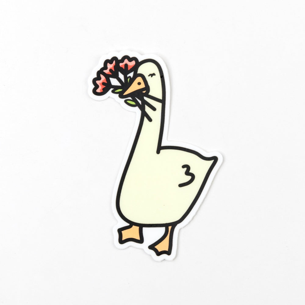 Flower Goose Die-Cut Sticker