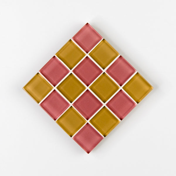 Glass Tile Coaster - Earthy Pink