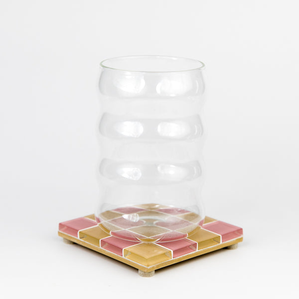 Glass Tile Coaster - Earthy Pink